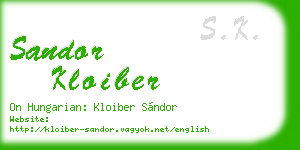 sandor kloiber business card